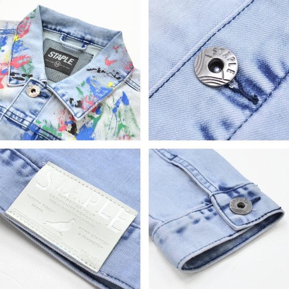 Staple Pigeon Light Stone Wash DENIM Jean Jacket - Picture 8 of 8